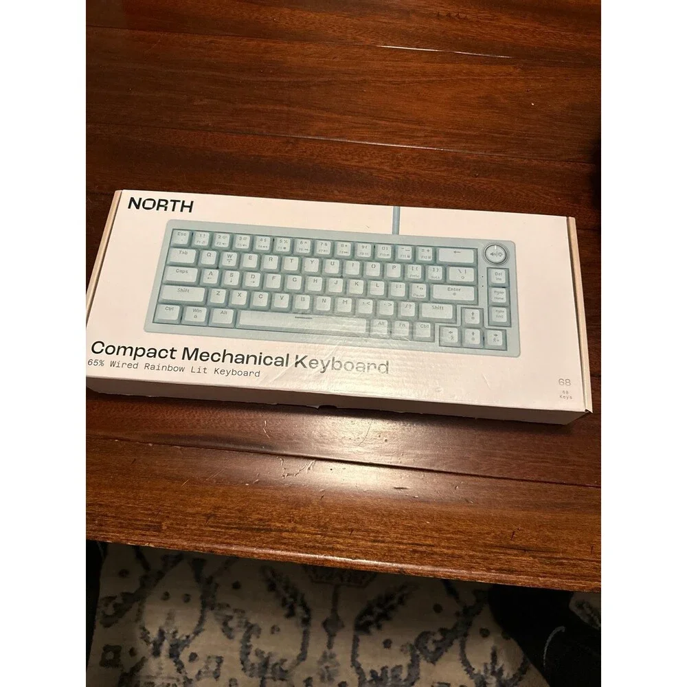 NEW NORTH Compact Mechanical Keyboard Wired Mint Green LED rainbow lighting